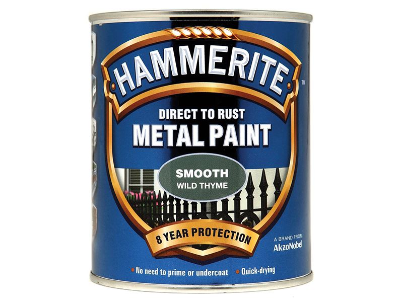 Hammerite Direct to Rust Metal Paint, Wild Thyme, Smooth, 750ml