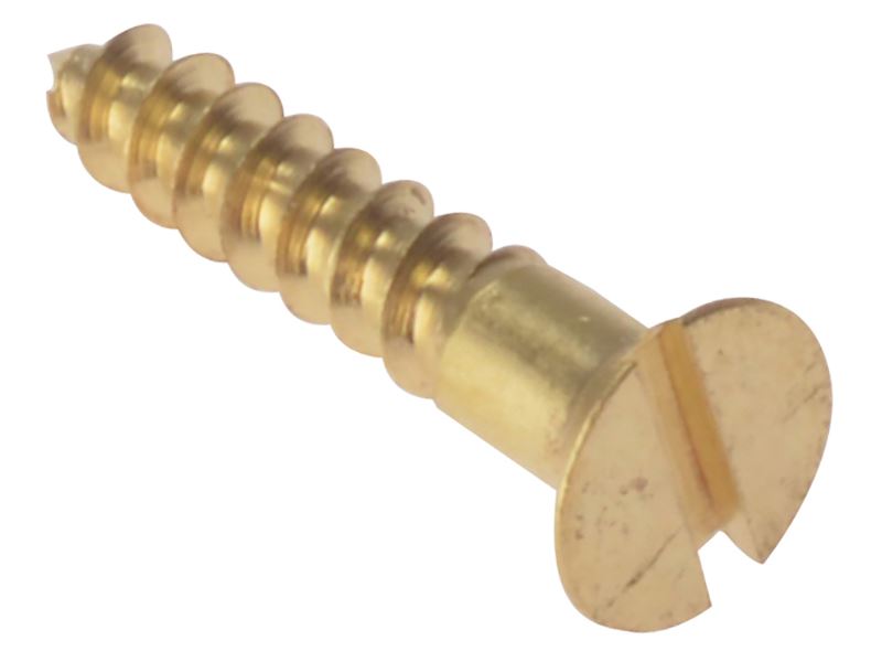 ForgeFix Solid Brass Slotted Countersunk Wood Screws, 3/4in x 4, Pack of 200