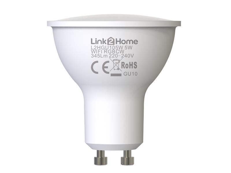 Ampoule LED GU10 Wi-Fi dimmable Link2Home, Blanc & RGB, 5W