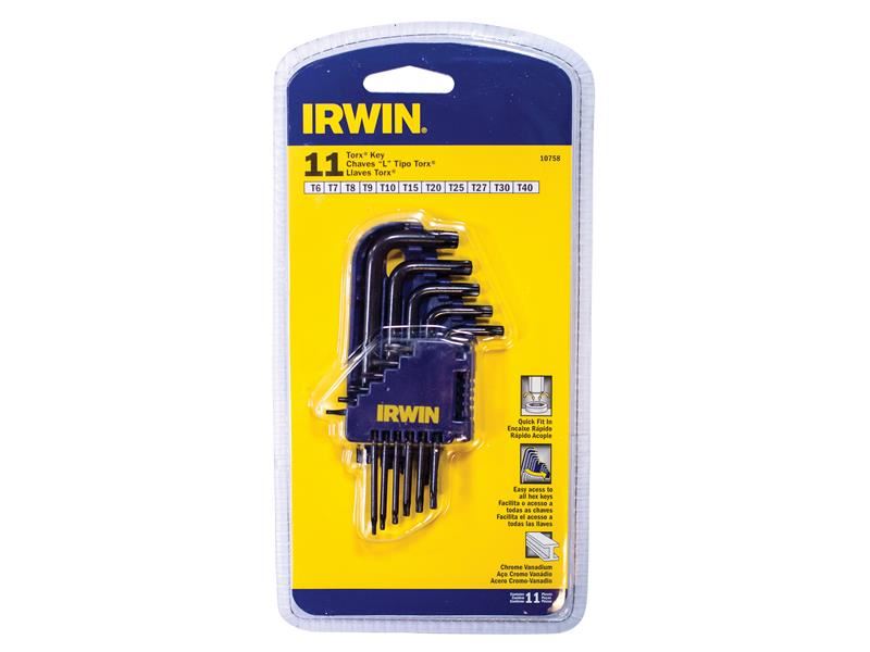 IRWIN® T10758 短杆TORX星型批头套装 11件 (TX6-TX40)
