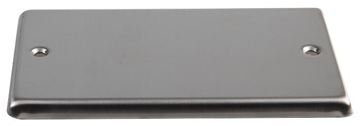 Volex 2 Gang Brushed Stainless Steel Blanking Plate