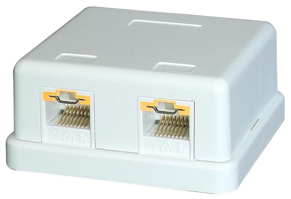 TUK LOKJAC Prises de Surface à Verrouillage Cat6, 2 Ports