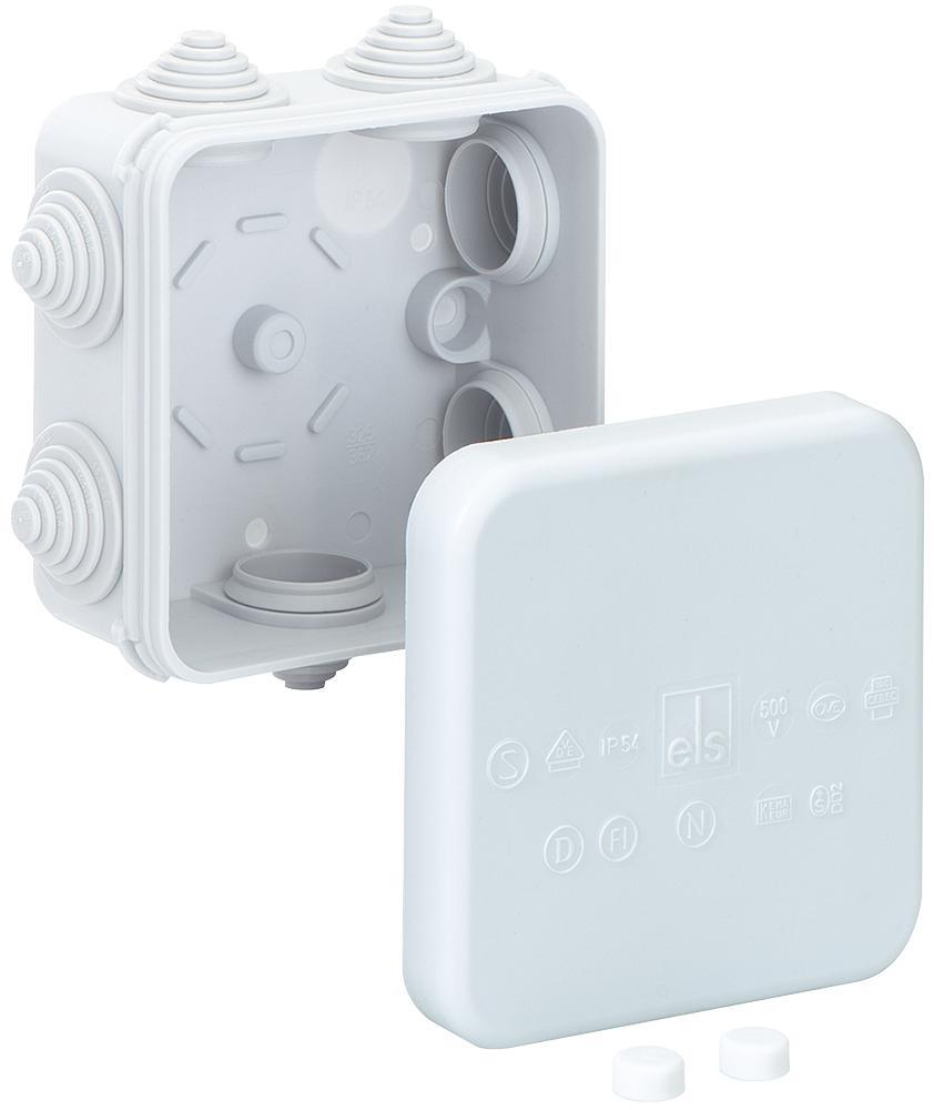 SPELSBERG IP55 Grey Junction Box, 90x90x45mm, 9-Way