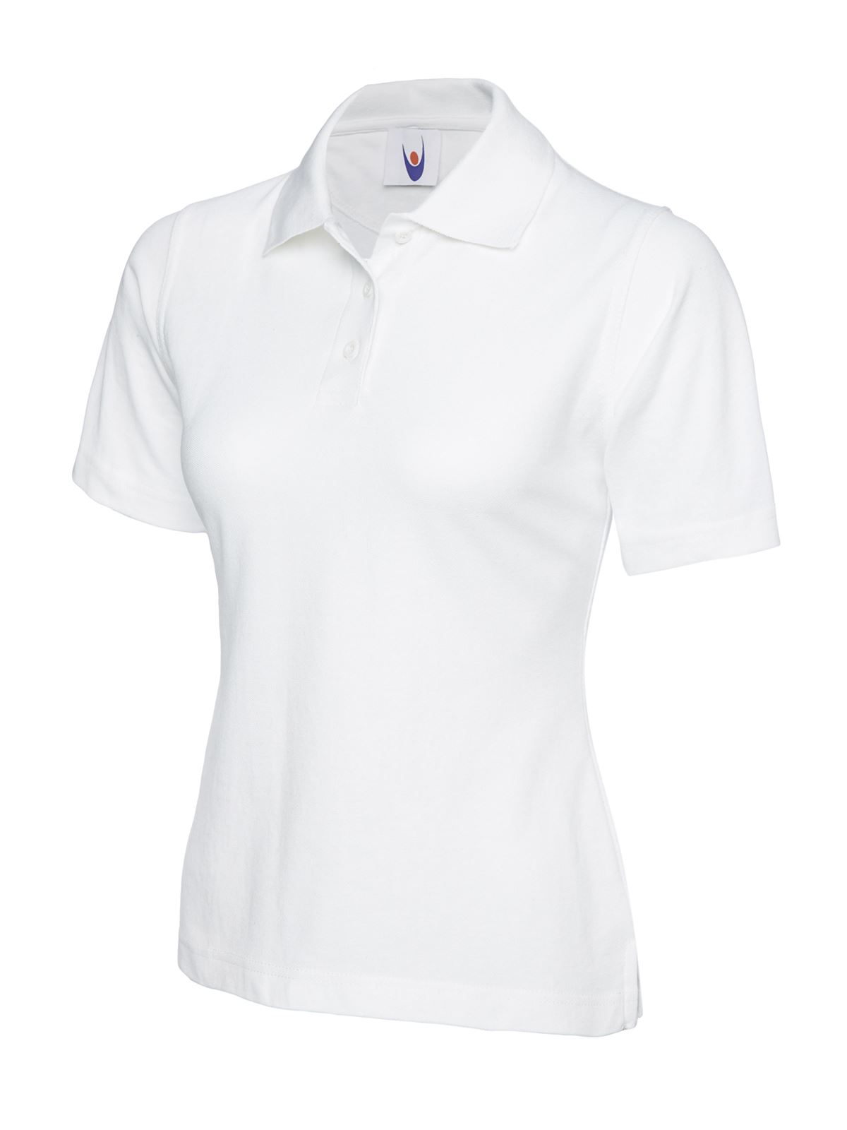 Uneek Women's Classic Polo Shirt - 50% Polyester 50% Cotton - White - Large