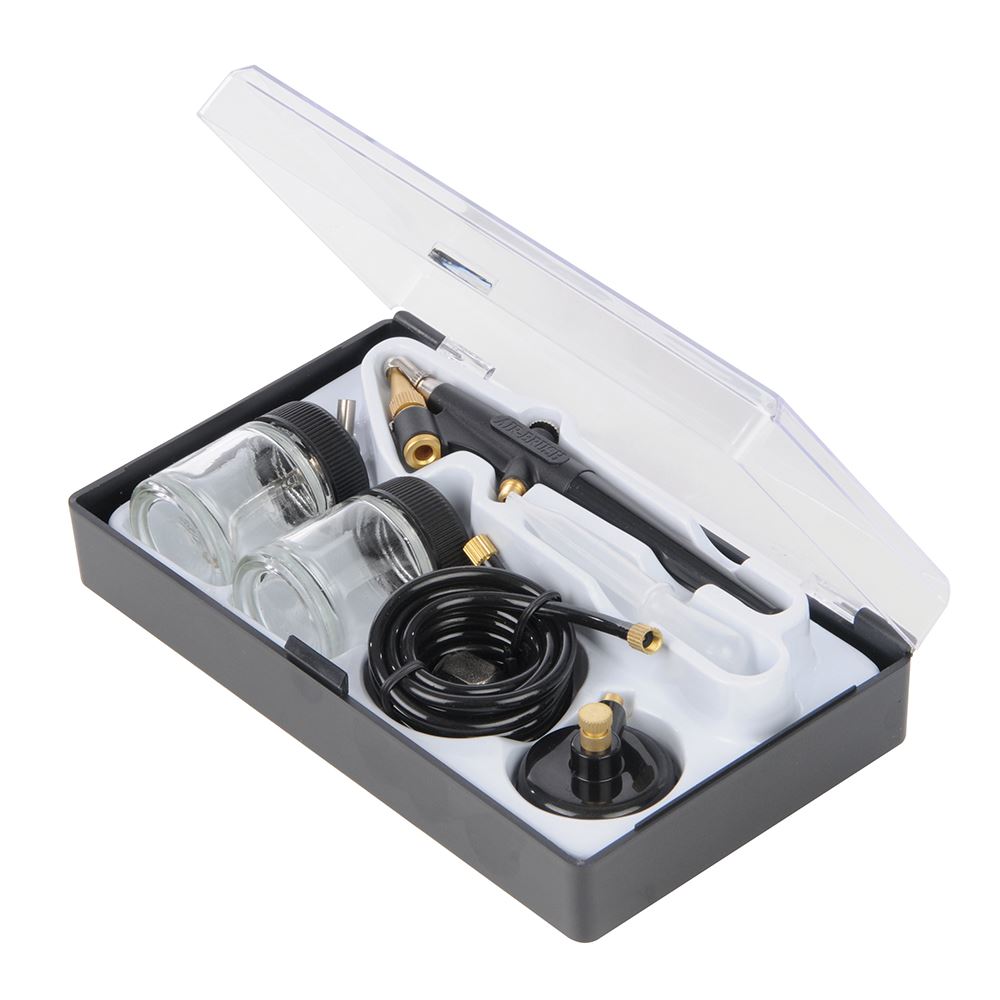 Silverline Kit Aerografo per Hobby, 22ml, Set da 6 Pezzi