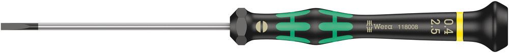 Wera 2035 Slotted Screwdriver 0.4x2.5mm, 80mm, for Electronics