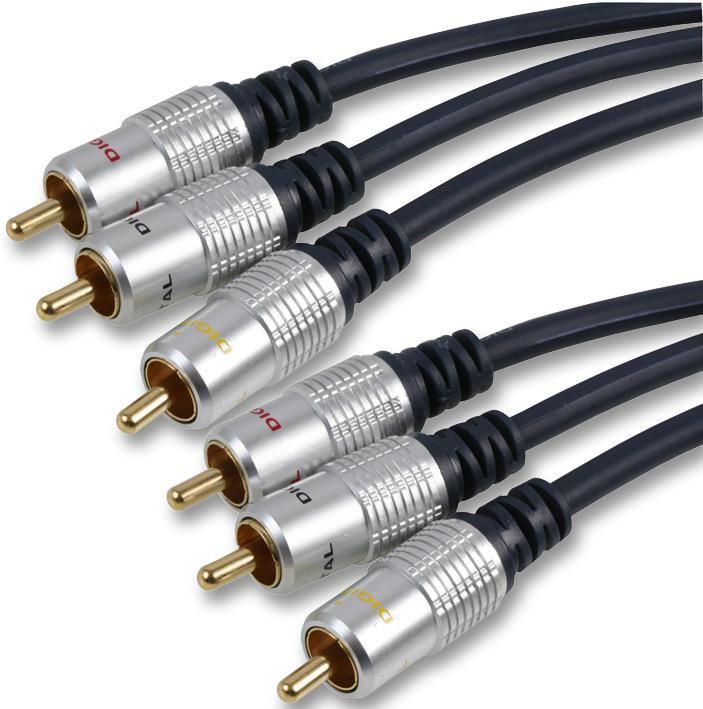 Pro Signal - Καλώδιο RCA 3x Male σε Male, 2m, Μαύρο