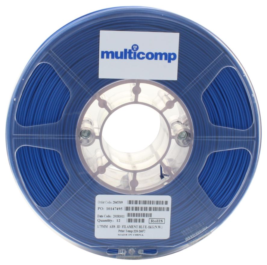 MULTICOMP Νήμα 3D εκτυπωτή ABS 1.75mm Μπλε, 1kg