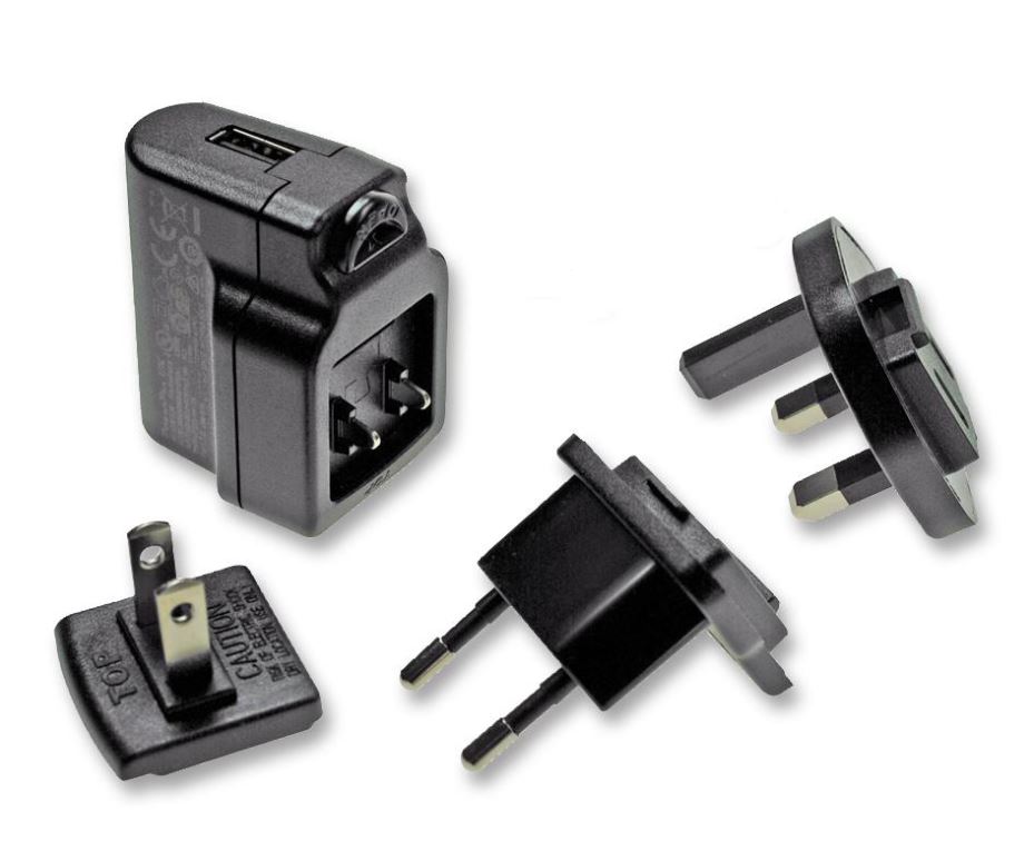 POWERPAX Caricatore USB Internazionale 1A con Spine Intercambiabili
