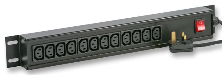 POWERDATA TECHNOLOGIES - Unit Pengagihan Kuasa IEC 12-Laluan C13 dengan Plug 13