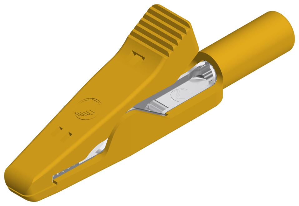 HIRSCHMANN 2mm Crocodile Clip, Yellow, 6A, Stainless Steel