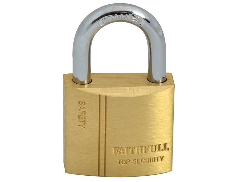 Faithfull Messing Hangslot 30mm met 3 Sleutels