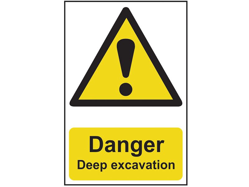Panneau de danger SCAN « Excavation profonde » en PVC 400x600mm