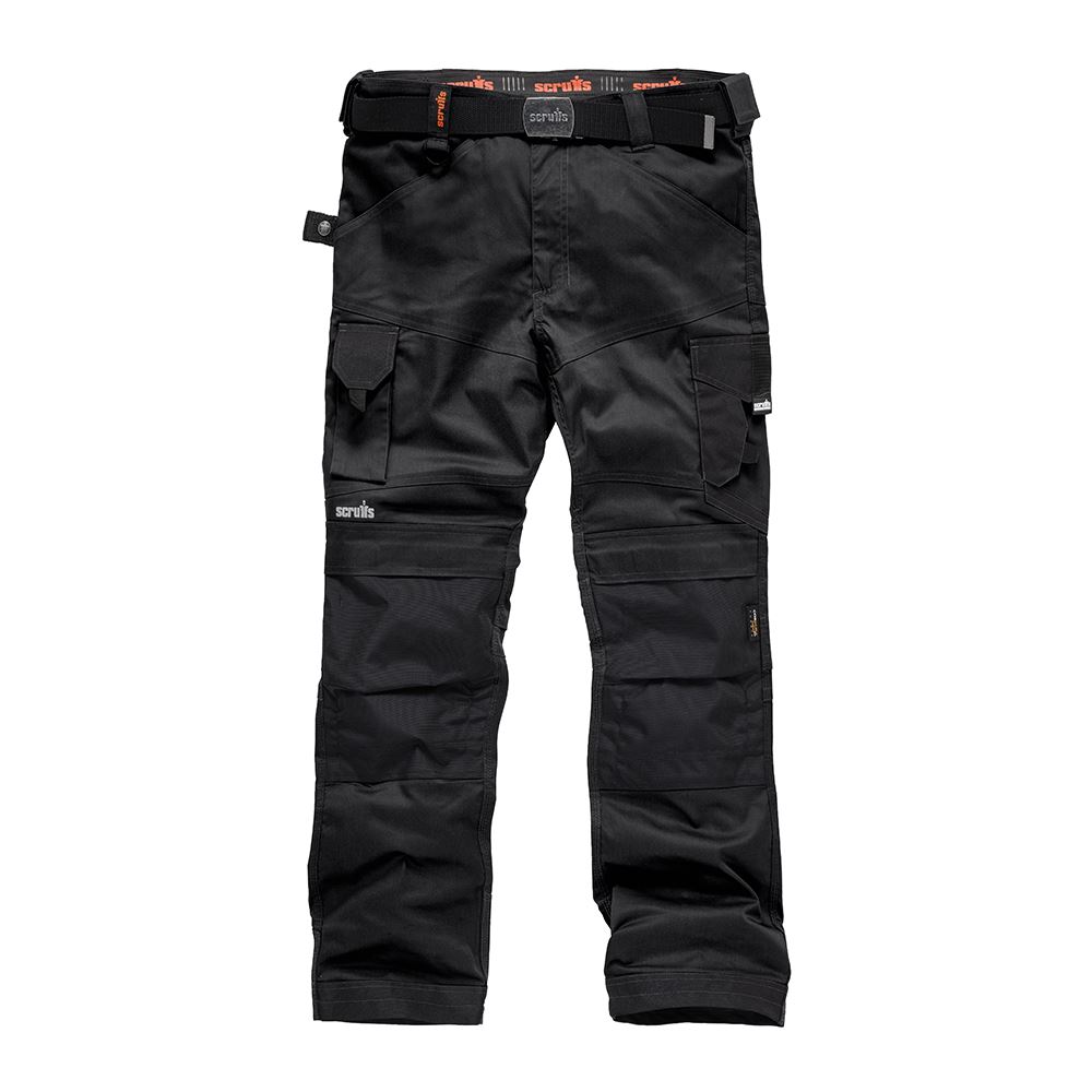 Scruffs Pro Flex Trousers - Black, 28R, Heavy Duty