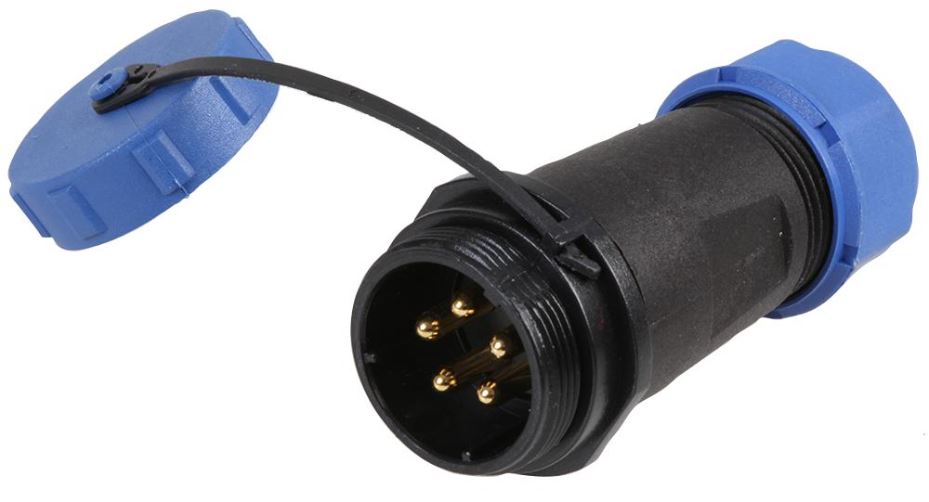 PRO ELEC - Βύσμα Κυκλικού Συνδετήρα με Σπείρωμα 5 Πολών, IP68, 7-12mm