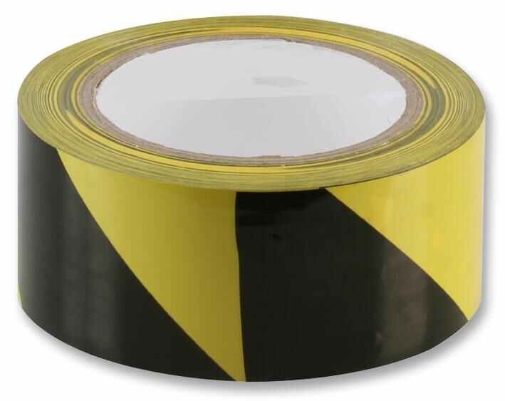 RARAION - Vinyl-Bodenmarkierungsband 50mm x 33m, Schwarz/Gelb