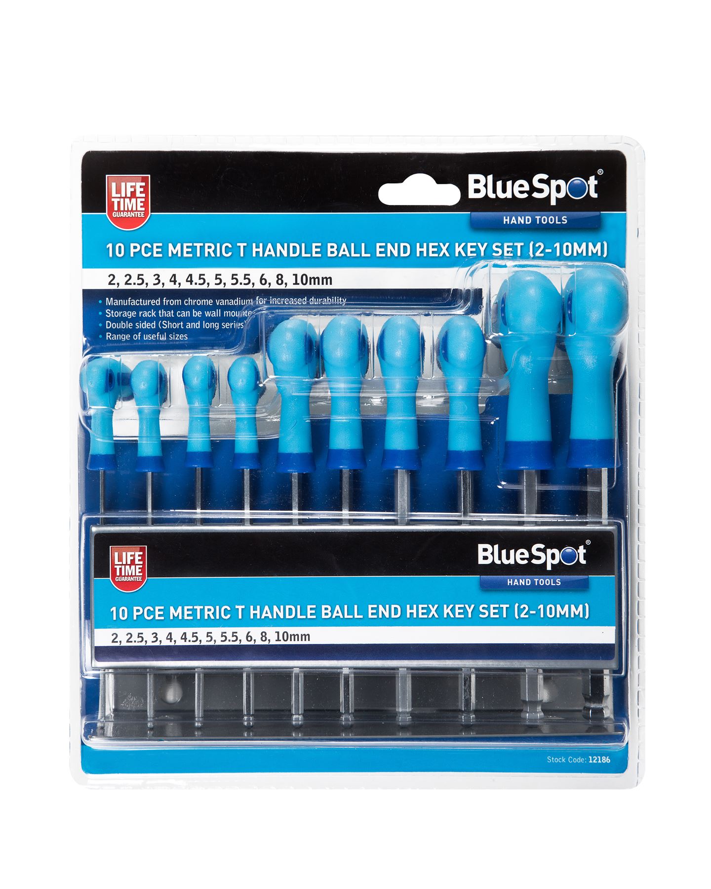Blue Spot Tools 10-delige Metrische T-Handle Inbussleutelset (2-10mm)