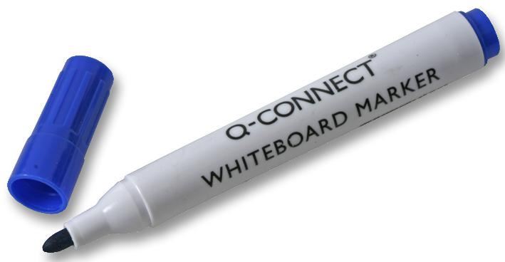 Q CONNECT Bullet Tip Whiteboard Marker Pens, Blue, Pack of 10