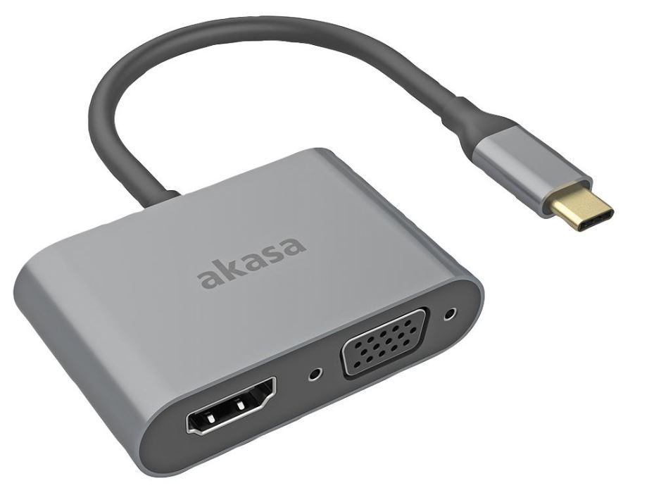 AKASA USB-C to 4K HDMI & VGA Adapter, Dual Display