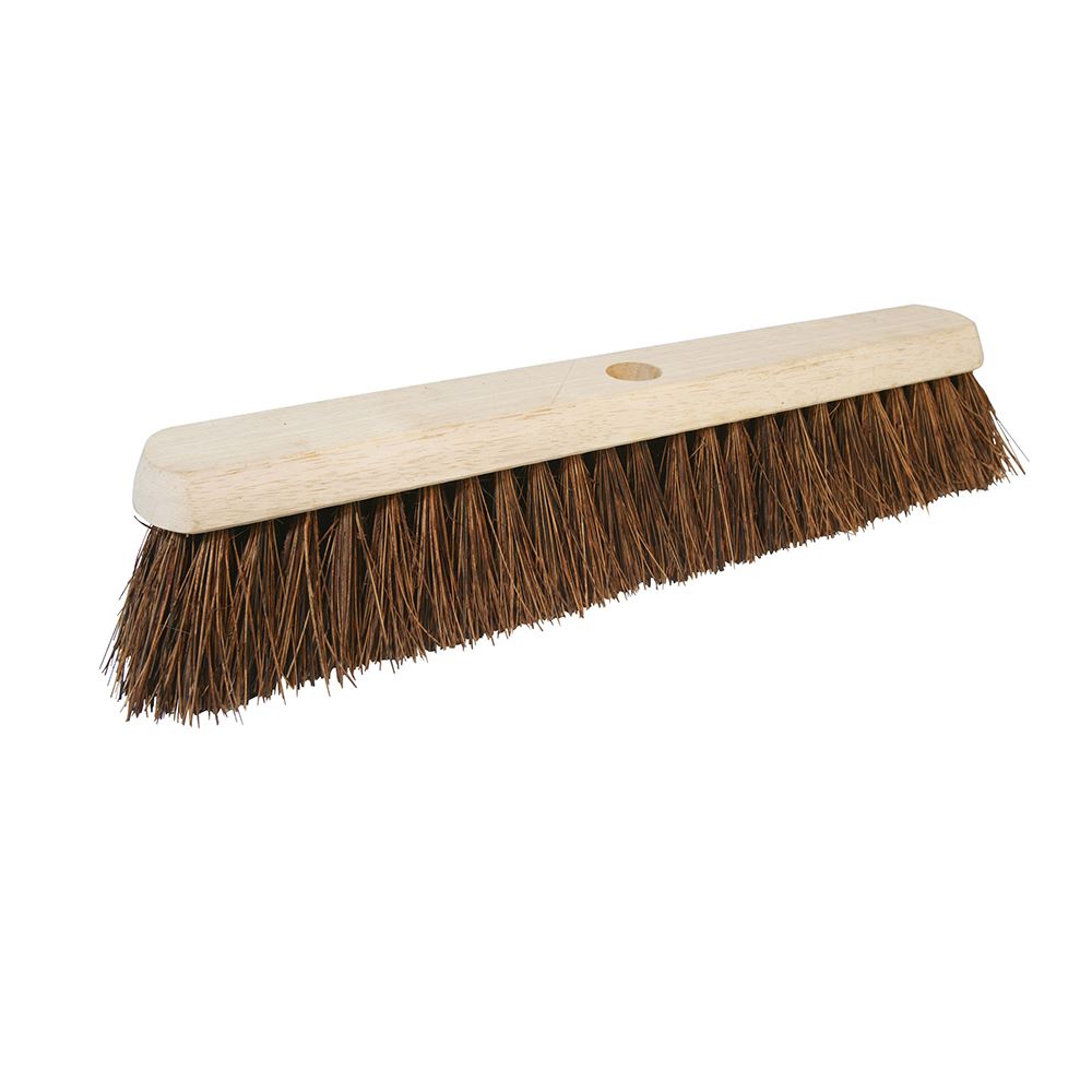 Silverline Broom Stiff Bassine, 450mm (18”), Natural Rubberwood