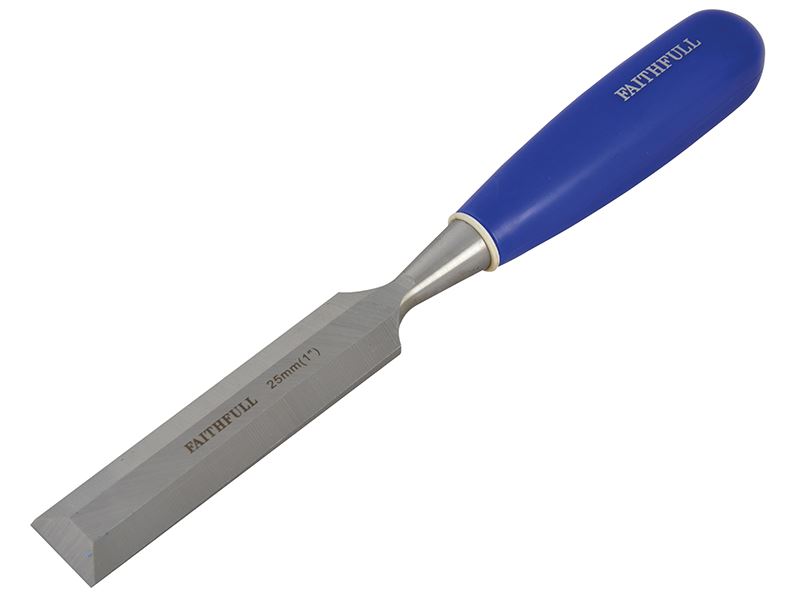 Ciseau à bois à tranchant biseauté Faithfull Blue Grip - 25 mm (1 po)