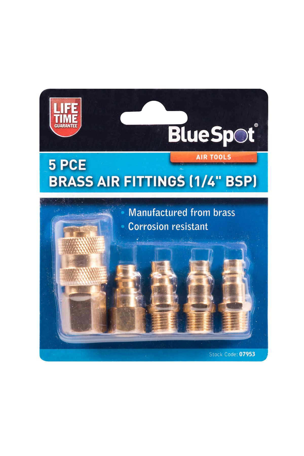 Blue Spot Tools Kit da 5 Raccordi in Ottone per Aria (BSP)