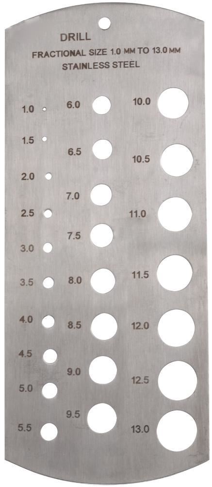 Duratool Rostvrij Stalen Metrische Boorbitmaat 1mm-13mm