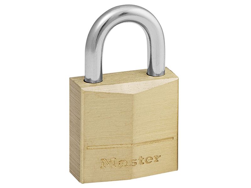 Master Lock Candado de Latón 20mm, 3 Paletas, Arandela de Acero 11mm
