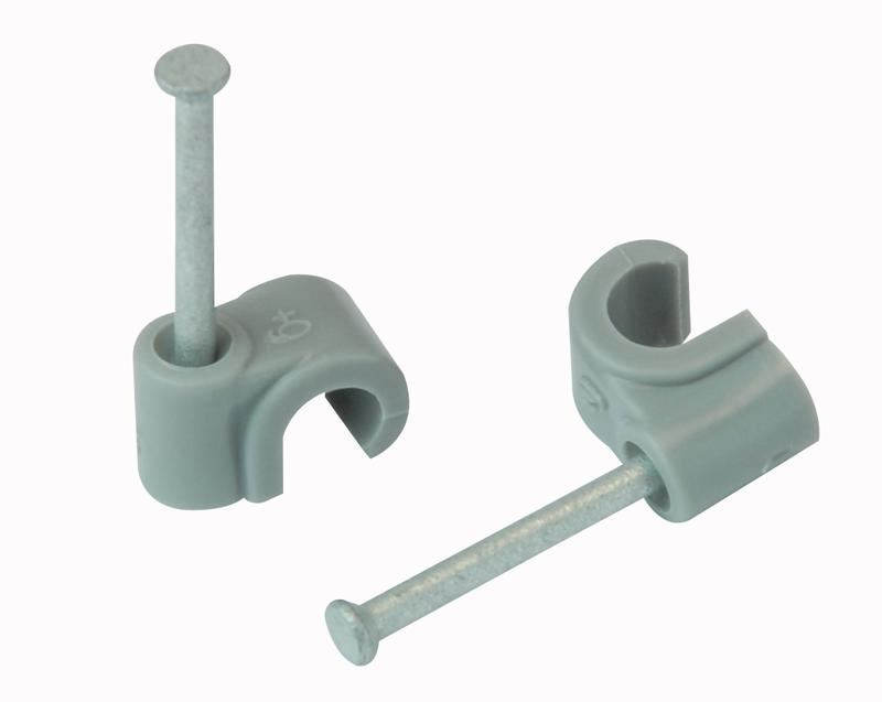 UNIFIX Runde Kabelclips 6,0mm Grau 100er Pack