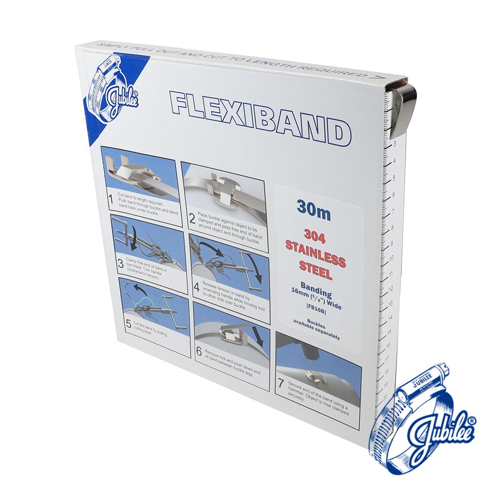 Jubilee Flexiband 不鏽鋼捆紮帶 - FB16B (16毫米 x 30米 - 每卷)