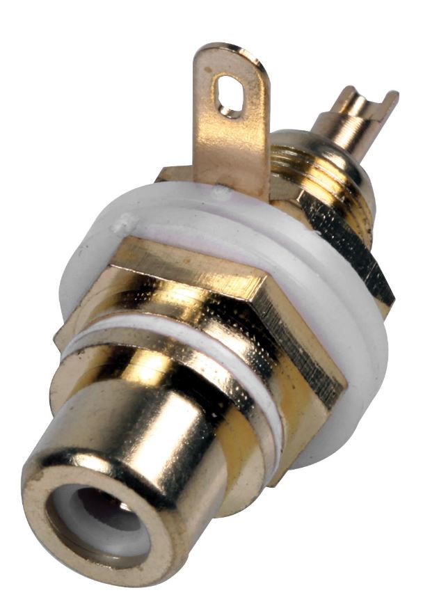 PRO SIGNAL Conector RCA Bañado en Oro, Blanco