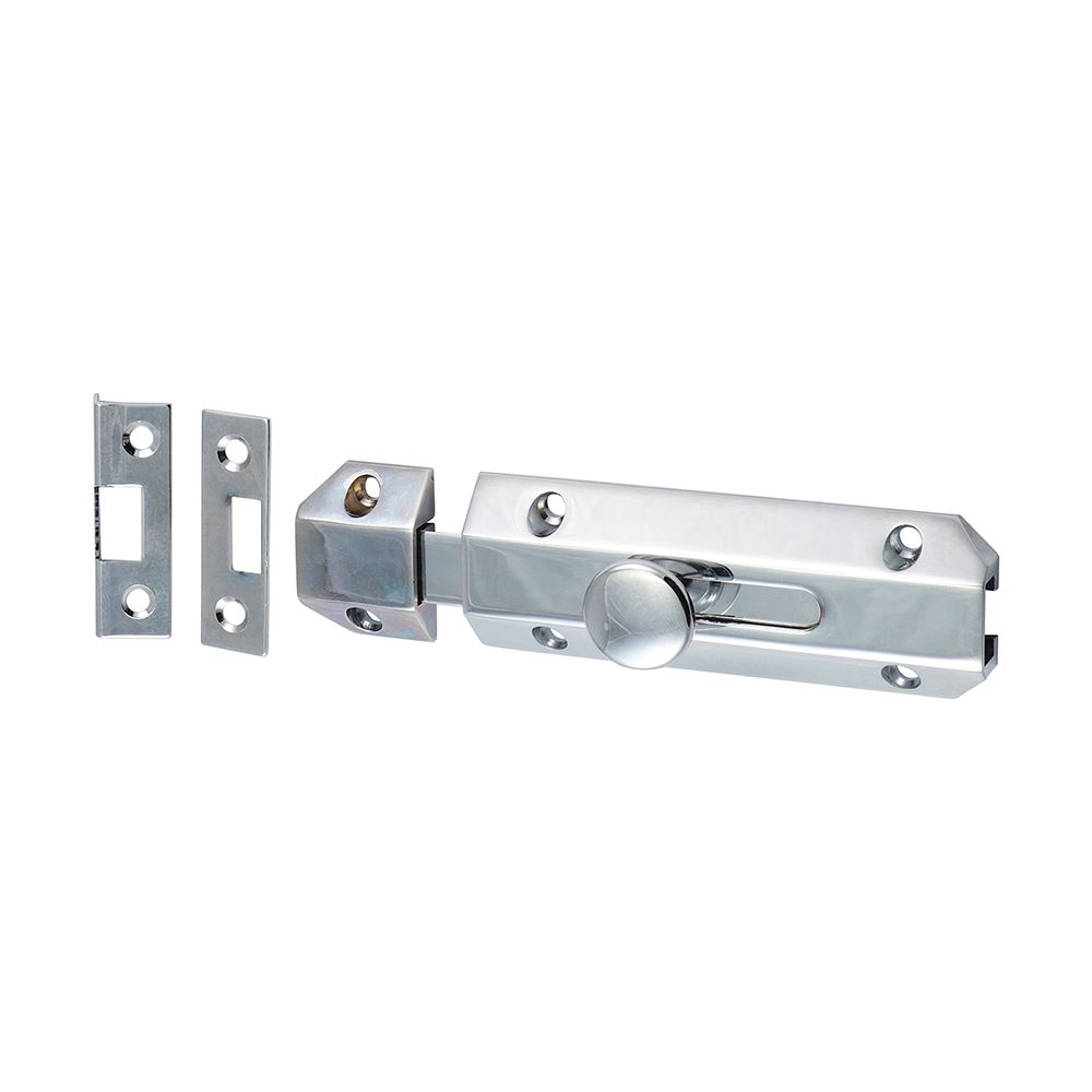 Timco Architectural Flat Section Bolt, Polished Chrome, 100 x 35mm