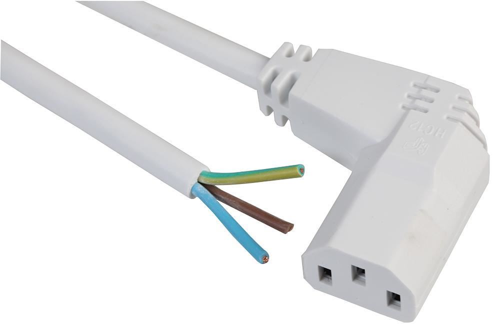 PRO ELEC Cavo di Alimentazione Angolato IEC C13 con Estremità Scoperte, 1m, 1mm