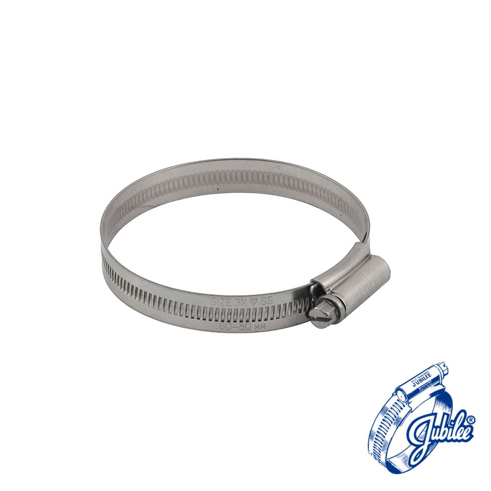 Jubilee Stainless Steel Hose Clip 60-80mm (Pack of 10)
