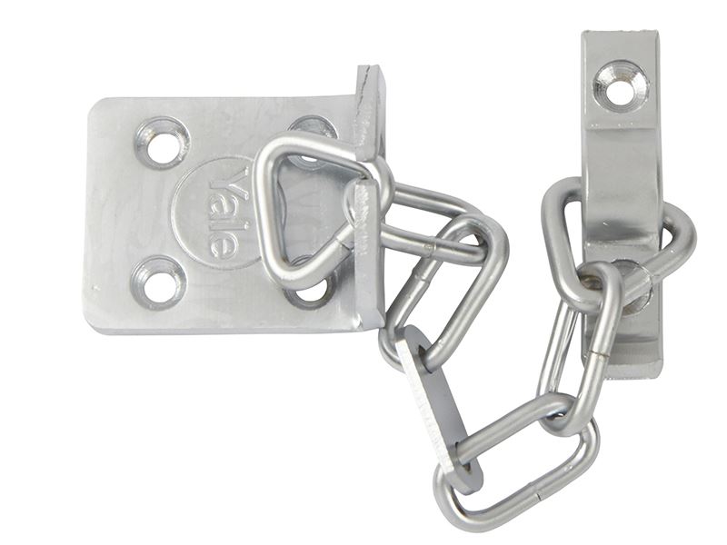 Yale WS6 Security Door Chain, Satin Chrome, 2-Year Guarantee