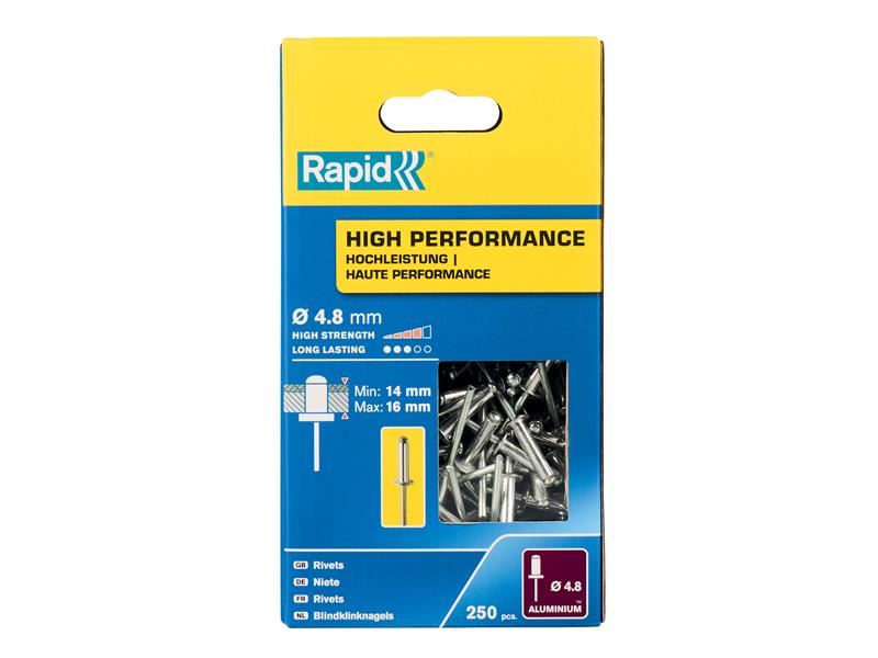 Rapid Rivets Haute Performance 4,8mm x 20mm, Boîte de 250