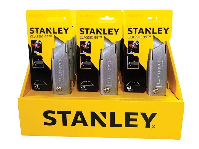 STANLEY 99E Retractable Blade Knife, Counter Display of 12