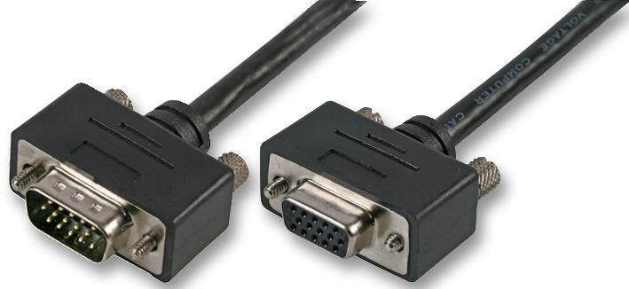 RARAION Low Profile VGA Male to Female Extension Lead, 1m, Black