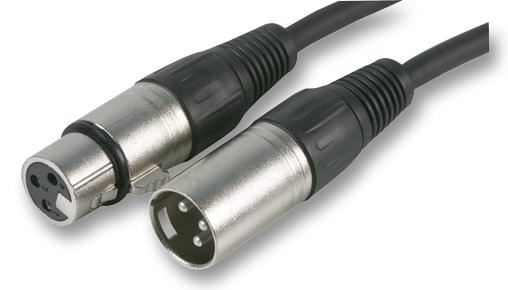 PULSE 3-Pin XLR Male to Female Microphone Lead, 50m, Nickel