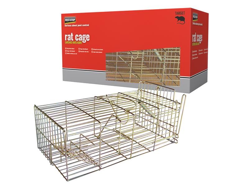 Pest-Stop Rat Cage Trap, Humane, Galvanised Steel, 37.5cm