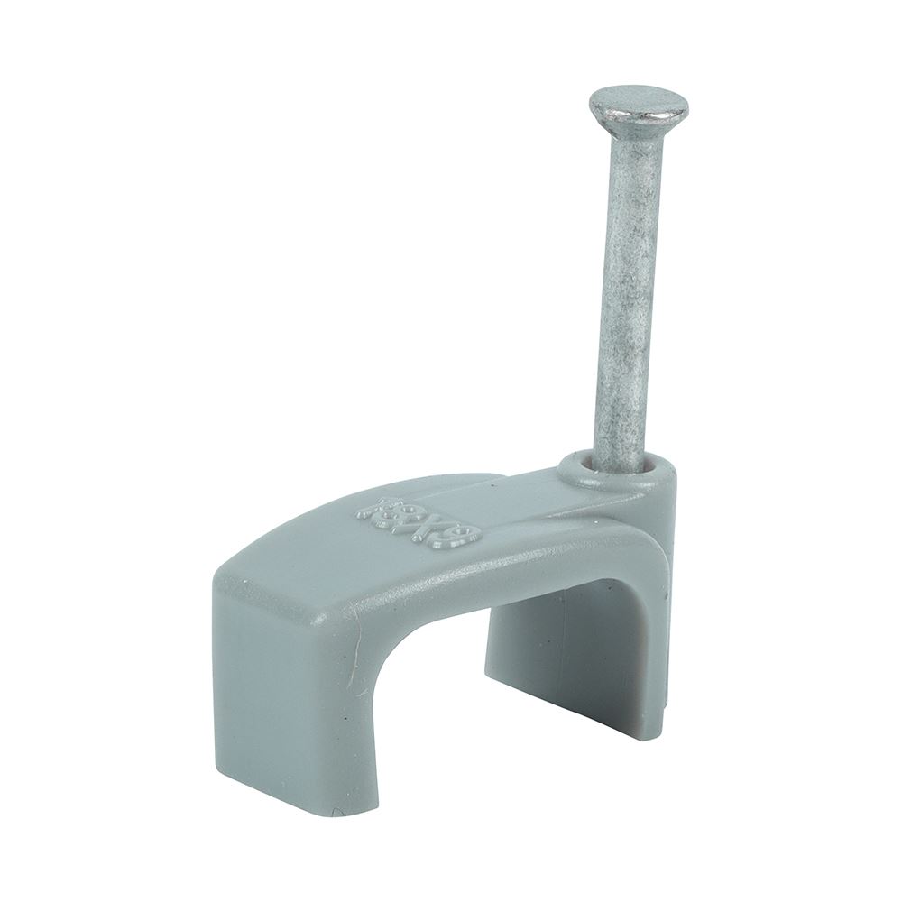 Timco Clips para Cabos Duplos e Terra Plana, Cinza, para 10.0mm (Embalagem de 1