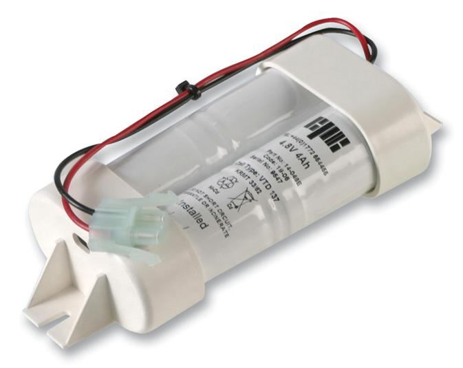 HiLo 4.8V 4Ah Ni-Cd Μπαταρία Εφεδρικού Φωτισμού, Λευκά Διπλά Καπάκια