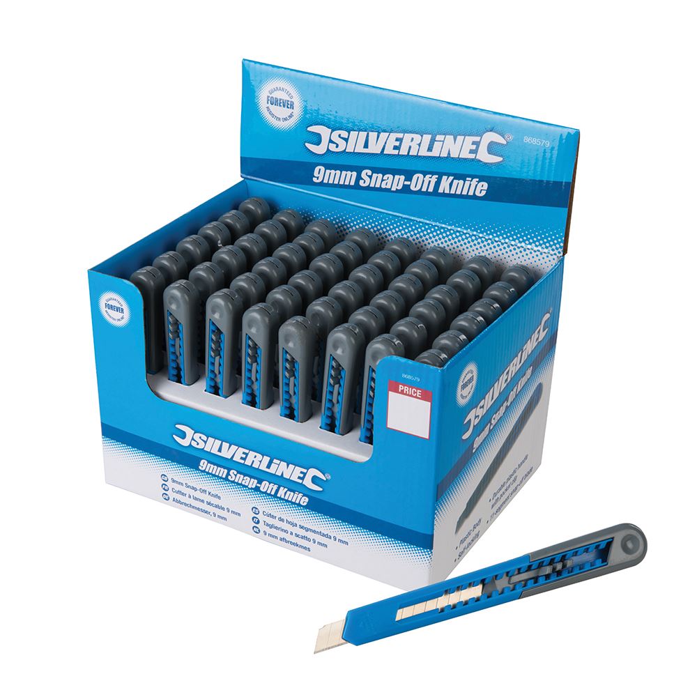 Silverline 9mm Snap-Off Knife with 48 Blades