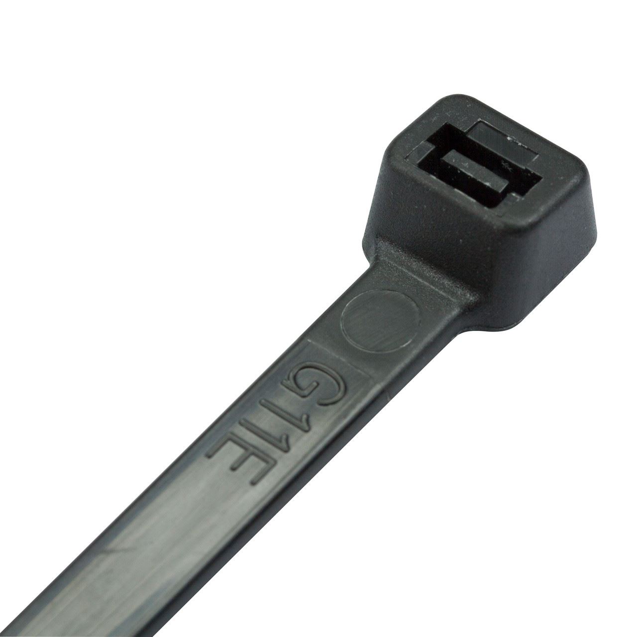 KrimpTerm CT6-B Black Nylon Cable Ties, 200mm x 7.6mm, 55kg (Pack of 100)