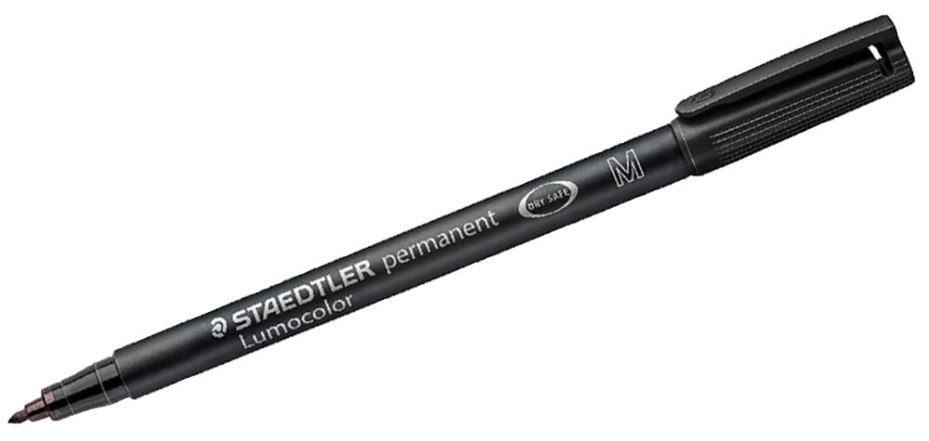 STAEDTLER Lumocolor Permanent Marker Pen, Black, Bullet Tip 0.8mm