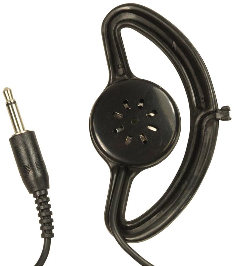 SOUNDLAB Mono Earpiece with Clip, Black, 3.5mm Jack, 1.5m Cable