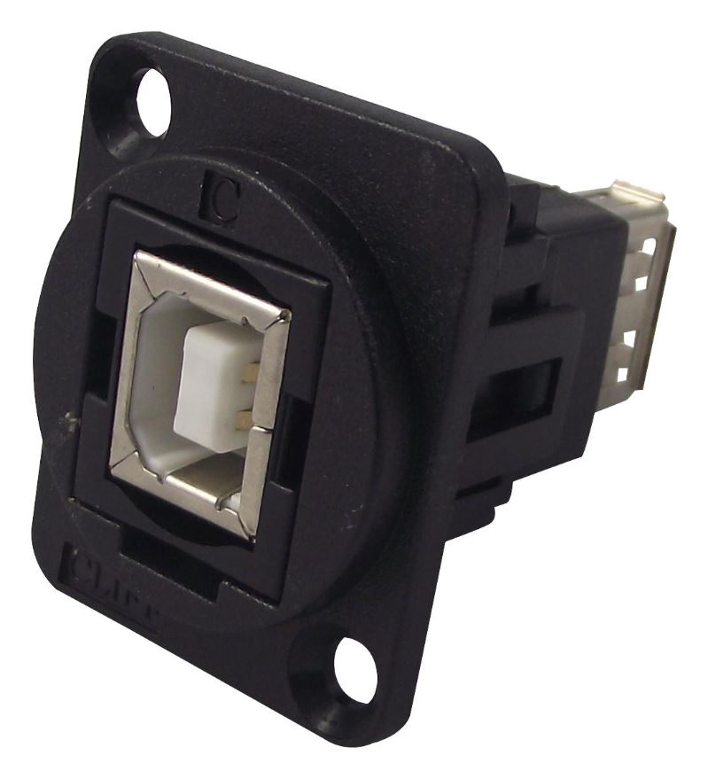 CLIFF USB 2.0 B to A 패널 장착 어댑터, 블랙, XLR 프레임