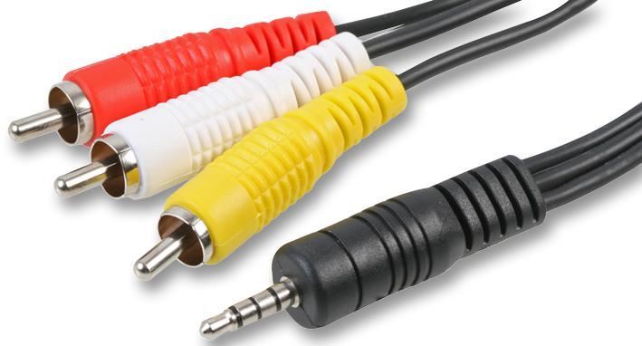 Pro Signal 3.5mm to 3x RCA Audio Video Cable, 2m Black
