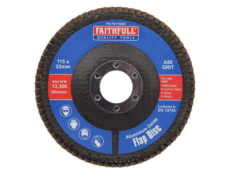 Faithfull Disco a Lamelle in Ossido di Alluminio 115x22mm, Grana 80