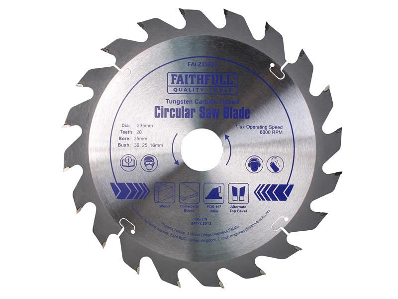 Faithfull - Scealta TCT Ciorclach 235mm x 35mm x 20T